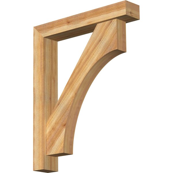 Ekena Millwork Westlake Block Rough Sawn Bracket w/ Offset Brace, Western Red Cedar, 6"W x 34"D x 42"H BKT0604X34X42WTL05RWR - main